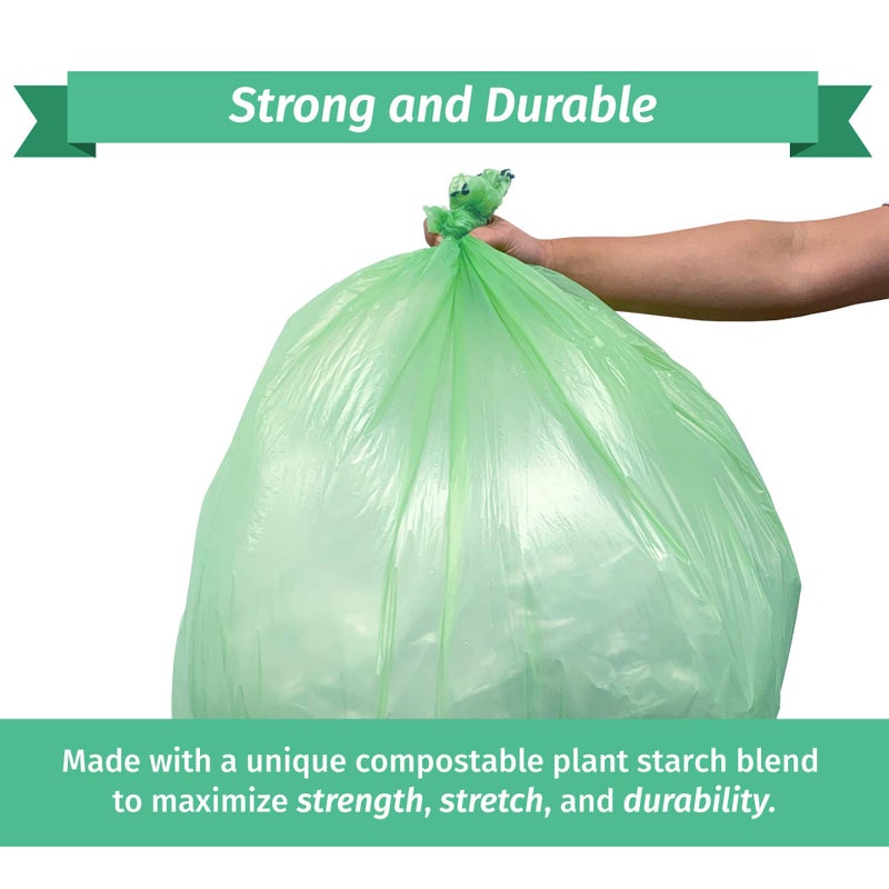 Reli. Compostable 16-25 Gallon Trash Bags | 50 Count | ASTM D6400 | Green | Eco-Friendly | For Compost - Image 3